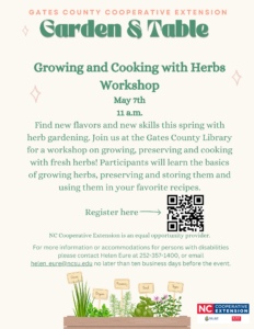 Cover photo for Herb Gardening Class at the Gates County Library